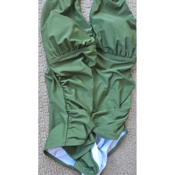 Aqua Eve One Piece Swimsuit Leopard Print Women’s Size 24W Padded Ruched NWT - Picture 5 of 11